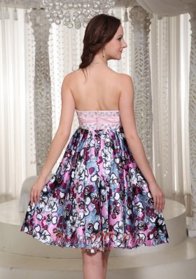 Sweetheart Printing Homecoming Dress With Beading In Store