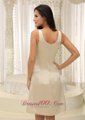 Bowknot Champagne Knee-length Mother Of The Bride Dress