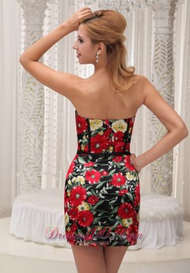 Sexy Printing Prom / Cocktail Dress Mini-length Sweetheart