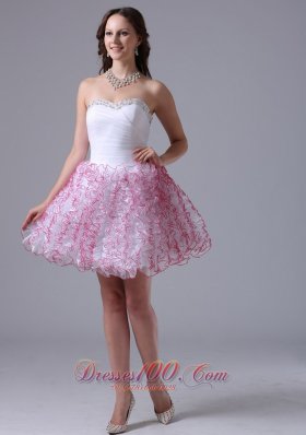 Ruffles Sweetheart Prom Cocktail Graduation Dress in White