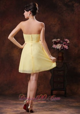 New Arrival Strapless Short Yellow Cocktail Dresses