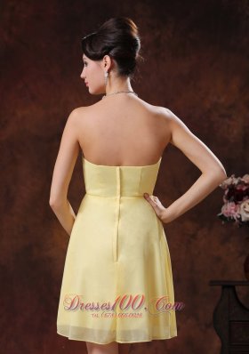 New Arrival Strapless Short Yellow Cocktail Dresses