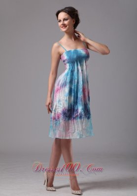 Custom Made Printing Spaghetti Straps Homecoming Dress