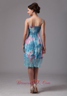 Custom Made Printing Spaghetti Straps Homecoming Dress