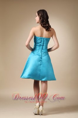 Fashion Color Strapless Turquoise Cocktail Gown 2013