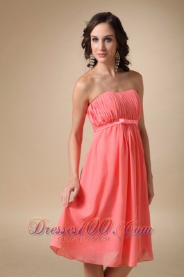 Cool Style Strapless Watermelon Red Bowknot Cocktail Dress