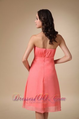 Cool Style Strapless Watermelon Red Bowknot Cocktail Dress