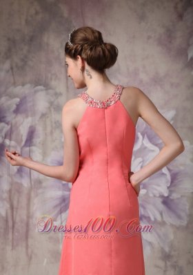 Gorgeous Scoop Watermelon Cocktail Dress Beaded 2013