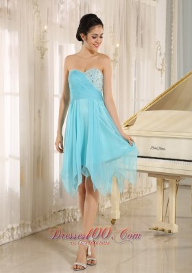 Aqua Sweetheart Short Homecoming Dress Beaded Asymmetrical