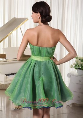 Two-toned Homecoming Dress Handmade Flower Belt Mini-length