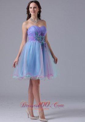 Sweetheart Short Prom Party Dress Applique Ruched