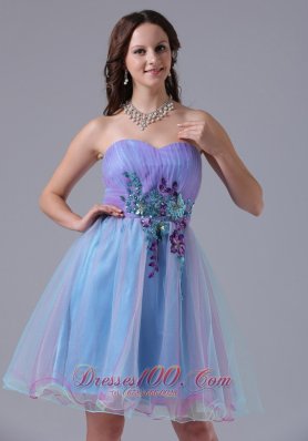 Sweetheart Short Prom Party Dress Applique Ruched