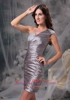 One Shoulder Ruched Short Prom Dress 2013