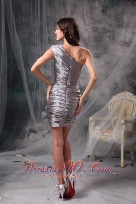 One Shoulder Ruched Short Prom Dress 2013