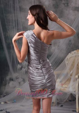 One Shoulder Ruched Short Prom Dress 2013