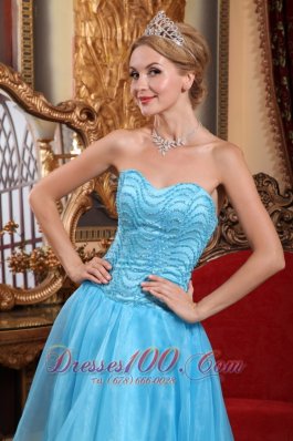 High-Low 2013 Aqua Blue Beading Prom Evening Dress