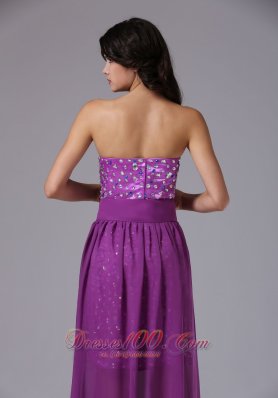 High-Low Detachable Rainestones Prom Cocktail Dress