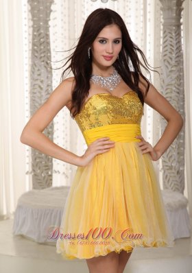 Sweetheart Mini-length Sequins Prom Celebrity Dress