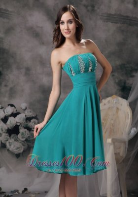 Beautiful Strapless Knee-length Prom Red Carpet Dress