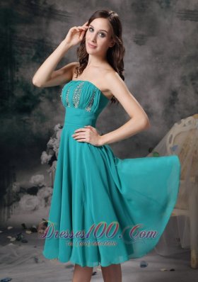 Beautiful Strapless Knee-length Prom Red Carpet Dress