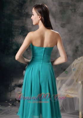 Beautiful Strapless Knee-length Prom Red Carpet Dress