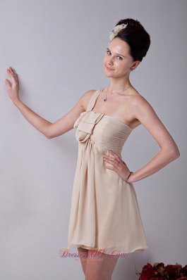 One Shoulder Mini-length Bridesmaid Dress Ruched