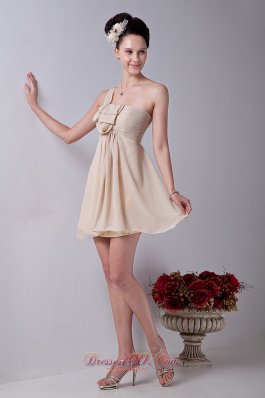 One Shoulder Mini-length Bridesmaid Dress Ruched