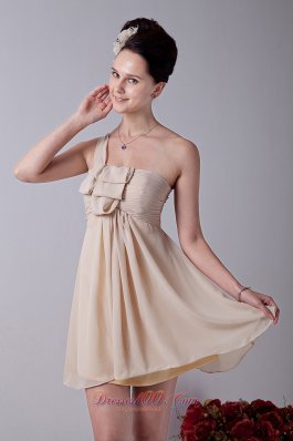 One Shoulder Mini-length Bridesmaid Dress Ruched