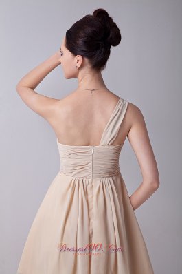 One Shoulder Mini-length Bridesmaid Dress Ruched