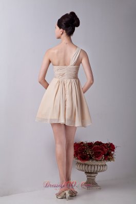 One Shoulder Mini-length Bridesmaid Dress Ruched