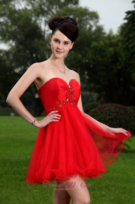 Mini-length Red Princess Prom Evening Dress 2013