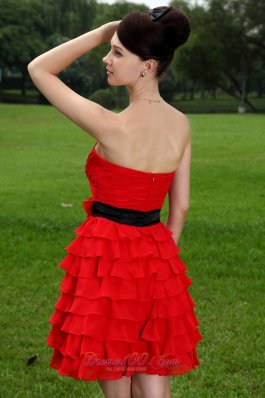 Mini-length Prom Cocktail Graduation Dress with Hand Made Flowers