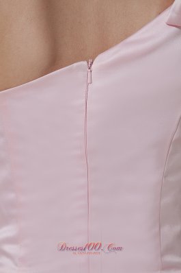 Baby Pink Detachable Hi-Lo Prom Cocktail Dress One Shoulder