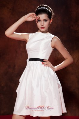 White Princess Bateau Mini-length Cocktail Prom Dress