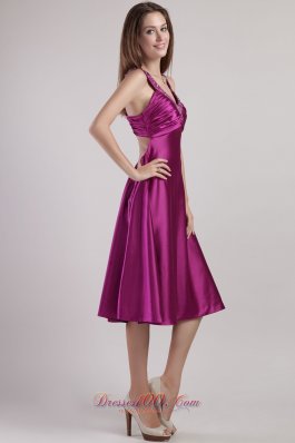 V-neck Ankle-length Beading Prom Pageant Dress