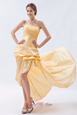 Strapless High-low Prom Dress Pick-ups Cocktail Dress