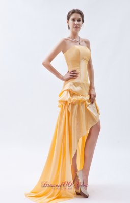 Strapless High-low Prom Dress Pick-ups Cocktail Dress