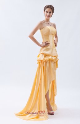 Strapless High-low Prom Dress Pick-ups Cocktail Dress