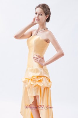 Strapless High-low Prom Dress Pick-ups Cocktail Dress