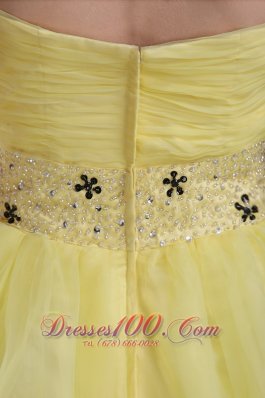 Yellow A-line Sweetheart Short Ruch Prom/Cocktail Dress