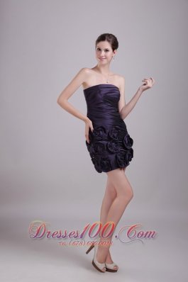 Column Sheath Strapless Mini-length Prom Nightclub Dress