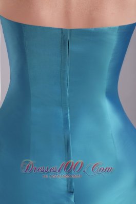 Teal Halter Mini-length Rhinestone Prom / Cocktail Dress