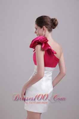 White and Red Column/Sheath Mini-length Homecoming Dress