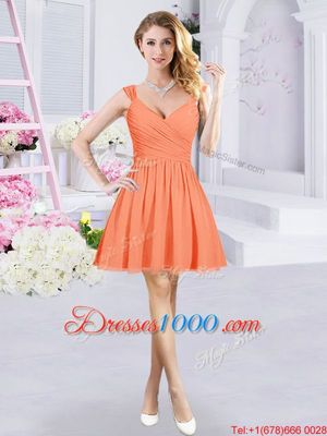 Glamorous Sleeveless Zipper Mini Length Ruching and Belt Bridesmaid Gown