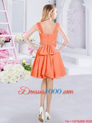 Glamorous Sleeveless Zipper Mini Length Ruching and Belt Bridesmaid Gown