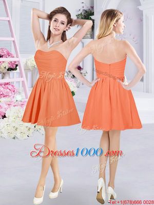 Sleeveless Lace and Ruching and Belt Zipper Bridesmaid Gown