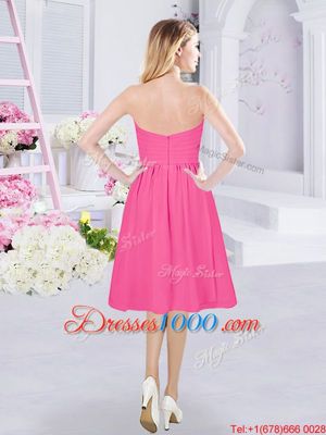 Chiffon Sleeveless Knee Length Court Dresses for Sweet 16 and Ruching
