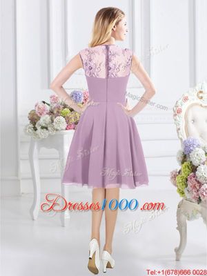 Lavender Zipper Straps Lace Wedding Party Dress Chiffon Cap Sleeves