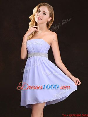 Chiffon Sleeveless Mini Length Quinceanera Court Dresses and Ruffles and Sequins and Ruching and Bowknot and Hand Made Flower