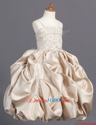 Fantastic Pick Ups Champagne Sleeveless Taffeta Zipper Flower Girl Dresses for Party and Wedding Party